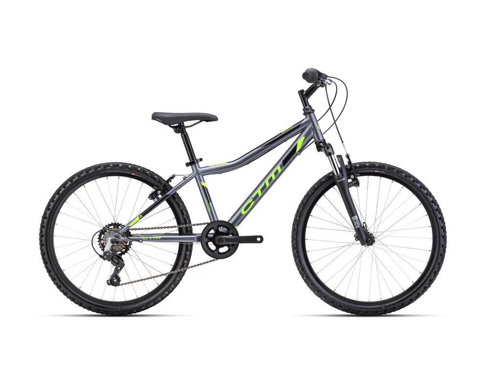 CTM Berry 24" 2024 mattgrafit-neonsárga gyermek kerékpár 