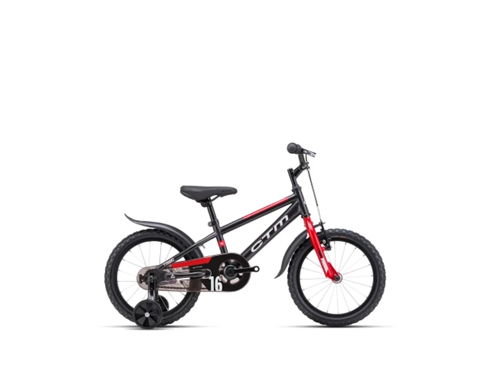 CTM Tommy 16" 2025 fekete-piros gyermek kerékpár