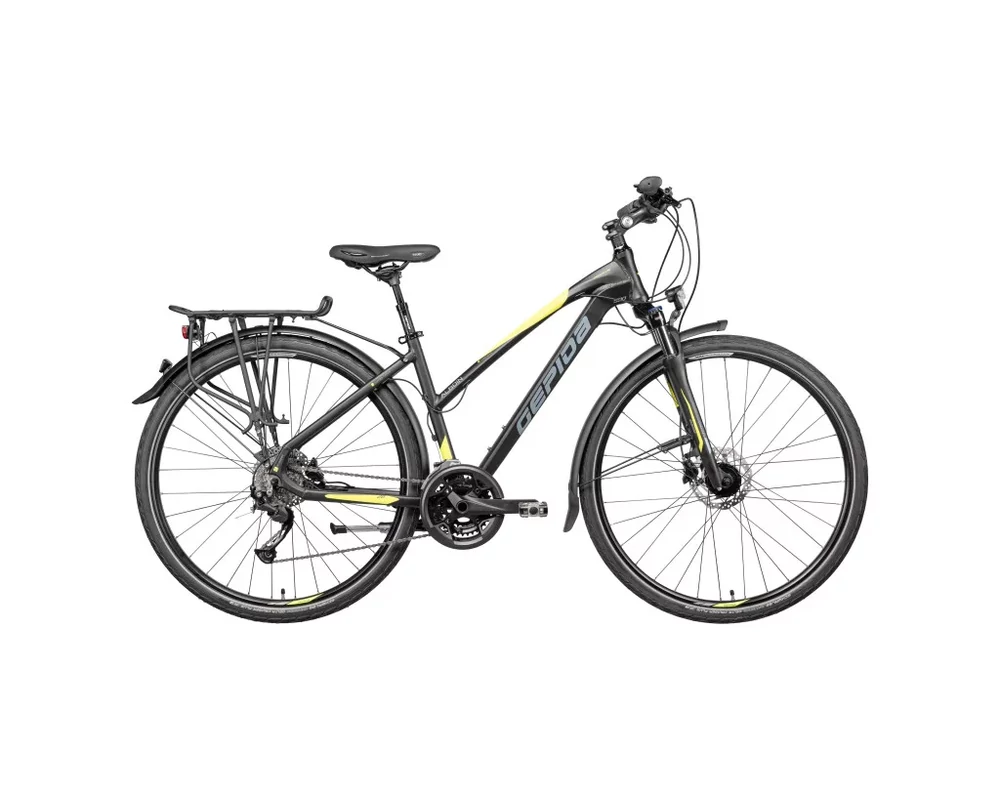 Gepida Alboin 500 női matt fekete túratrekking kerékpár