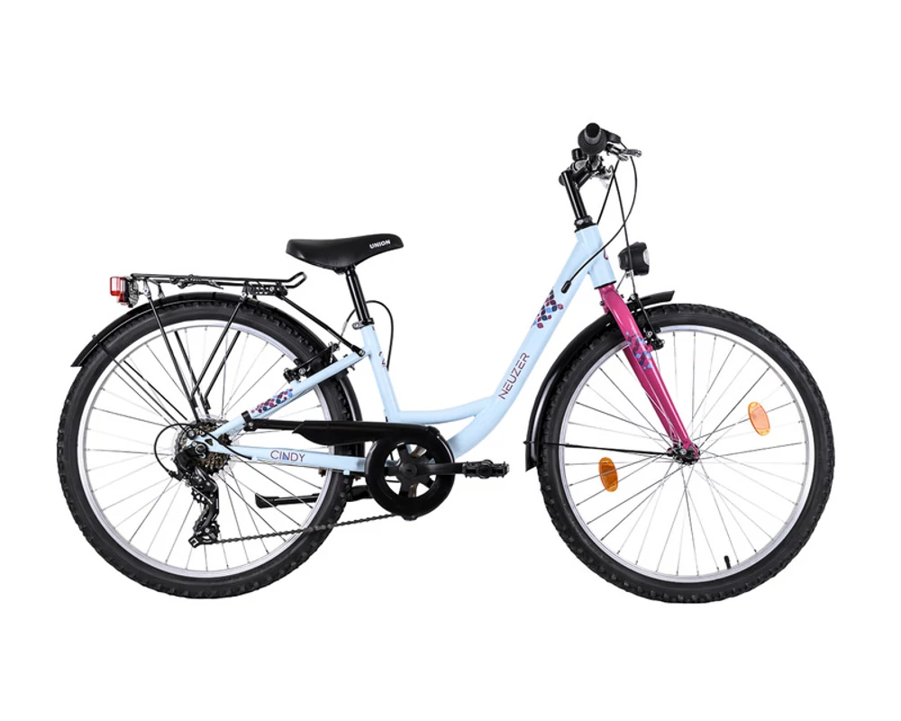 Neuzer Cindy 24" 7 sebességes city lány babakék-magenta gyermek kerékpár
