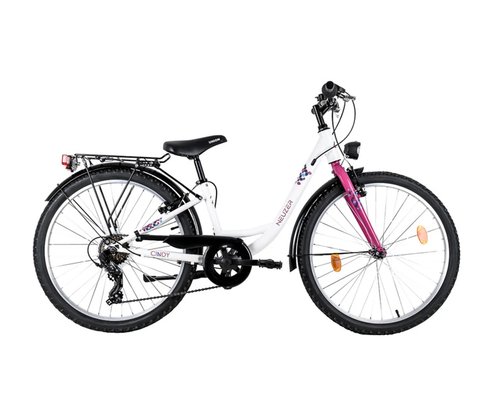 Neuzer Cindy 24" 7 sebességes city lány fehér-magenta gyermek kerékpár