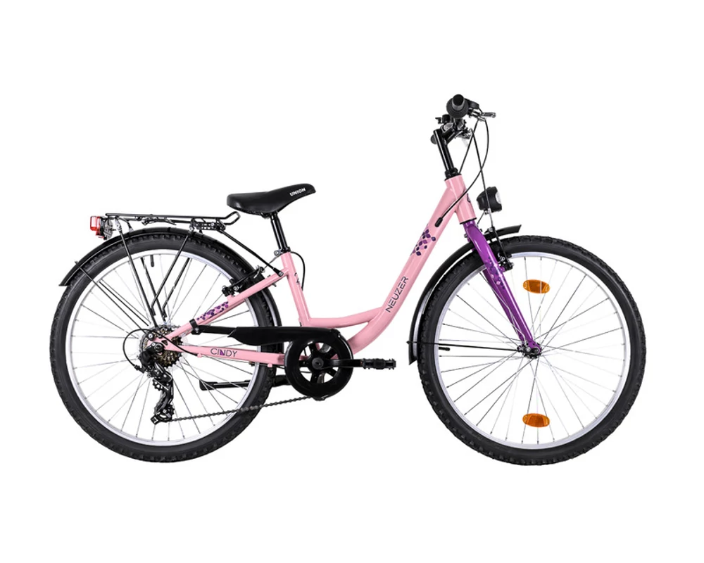Neuzer Cindy 24" 7 sebességes city lány rózsaszín-lila gyermek kerékpár